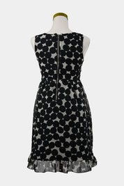BACKSTAGE Black, White Spotted Cynched Mini Dress