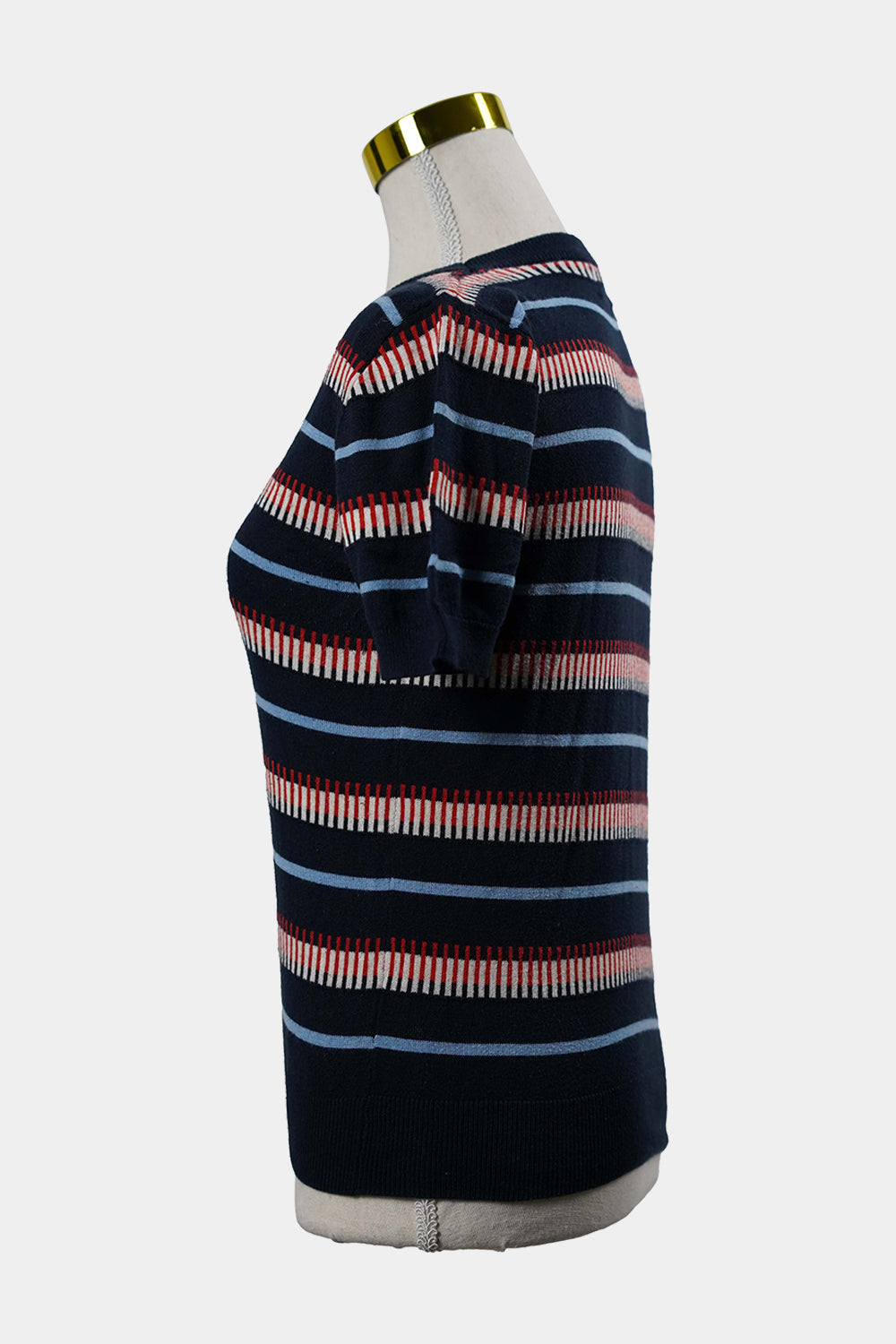 DOTTI Navy Patterned Short Sleeve Knit T-Shirt