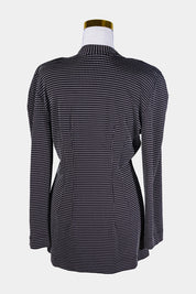 Jen Khan Black, White Pattern Stretch Button Up Dress