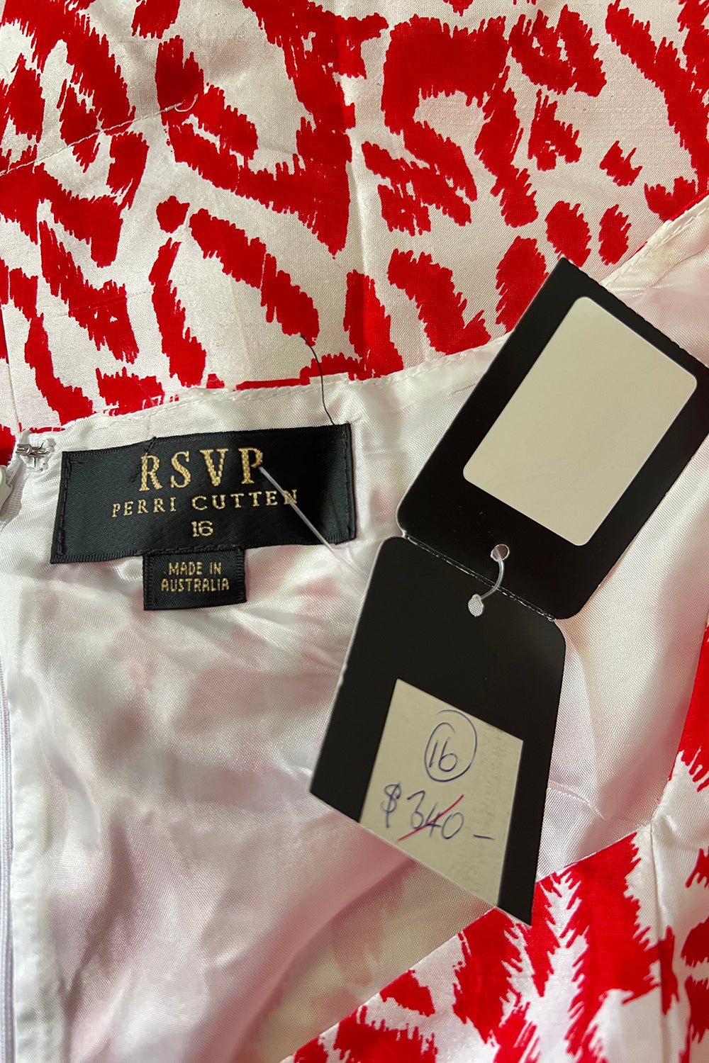 Perri Cutten Red and White Dress