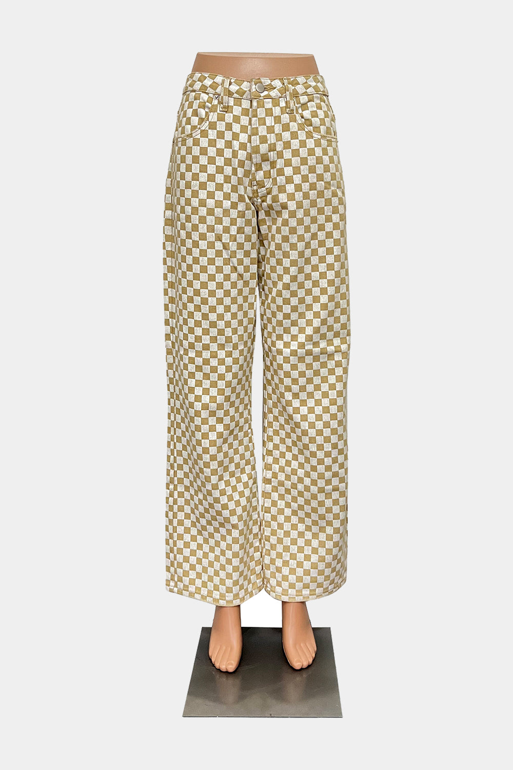 Tiger Mist Mustard and White Pants