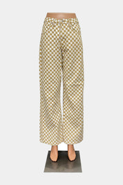Tiger Mist Mustard and White Pants