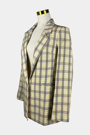 LIONESS Cream Plaid Blazer