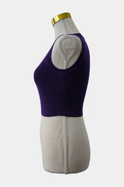 ZARA Purple Highneck Knit Crop Tank Top