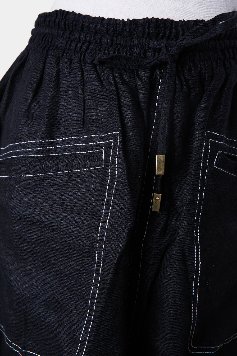 AJE Black Linen Skirt