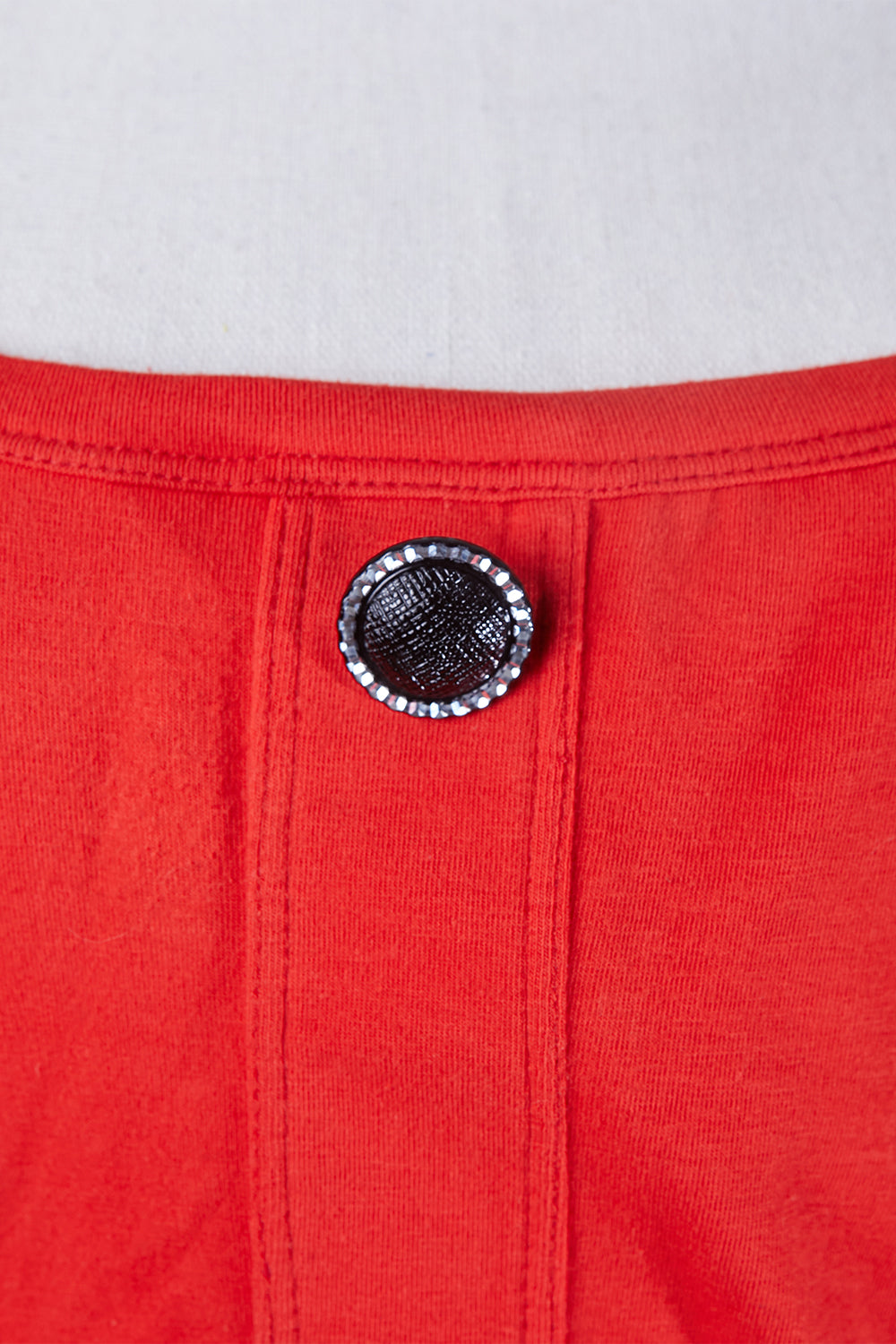Jen Kahn Red Button Ruche Dress
