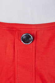 Jen Kahn Red Button Ruche Dress