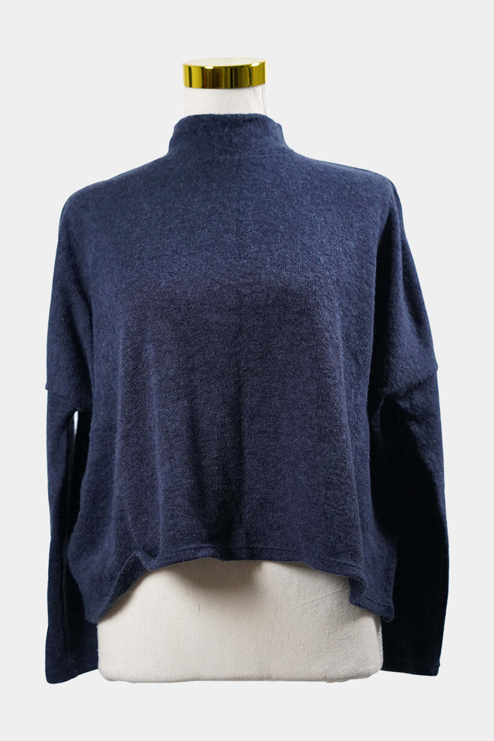 Divided H&m Blue Mock Neck Long Sleeve Knit Top