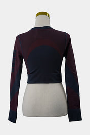 PUMA Navy, Red Tight Crop Long Sleeve Running Top