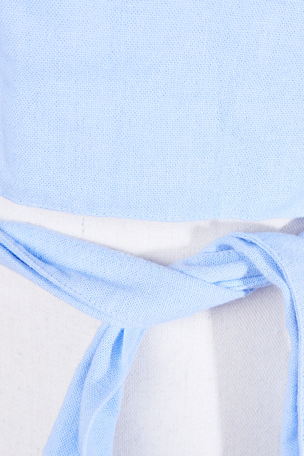 GHANDA Sky Blue Crop Tie Top