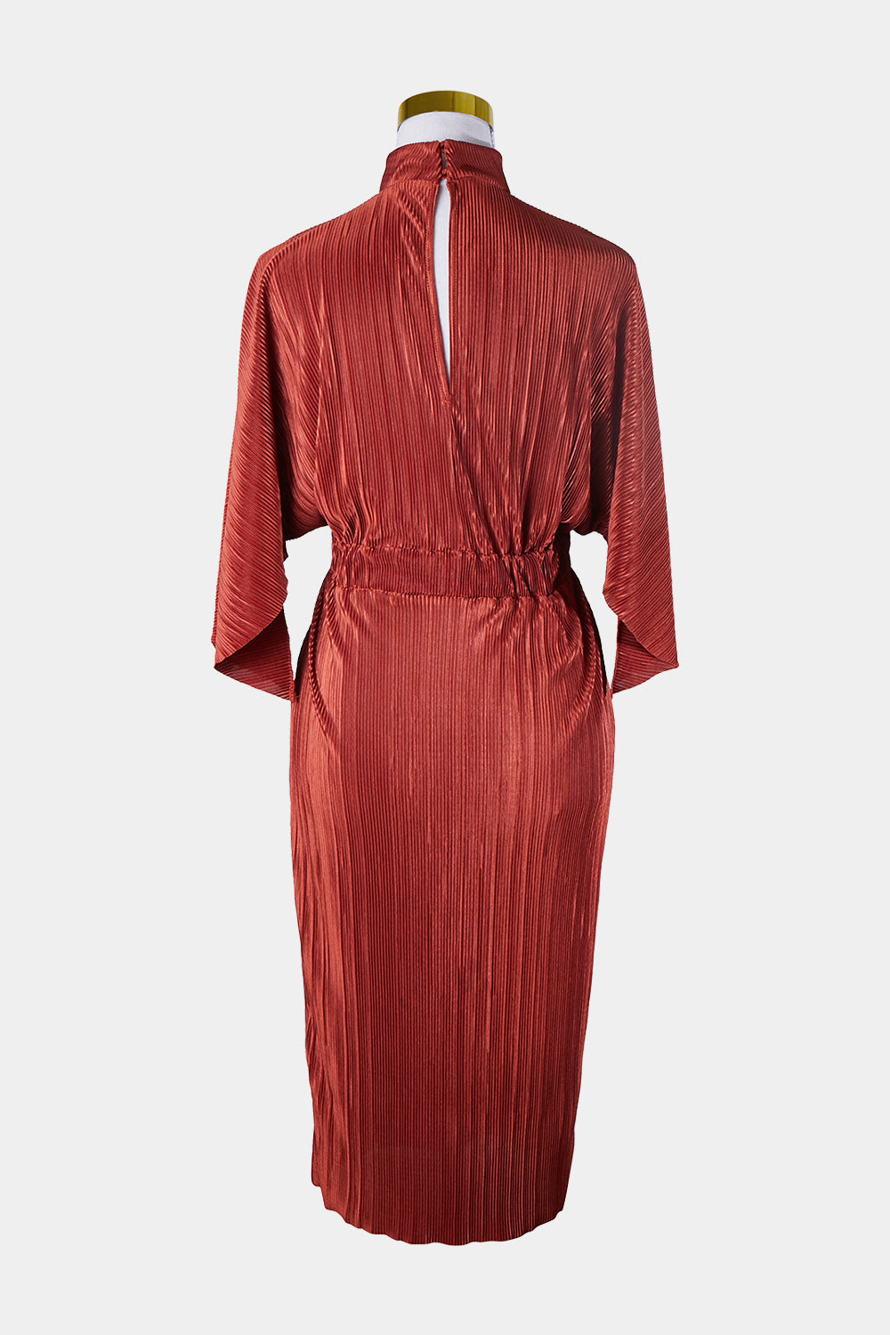 ASOS Rust High Neck Pleat Dress