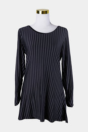 Mariah Lauvel And Luu Black Pinstripe Long Sleeve Dress