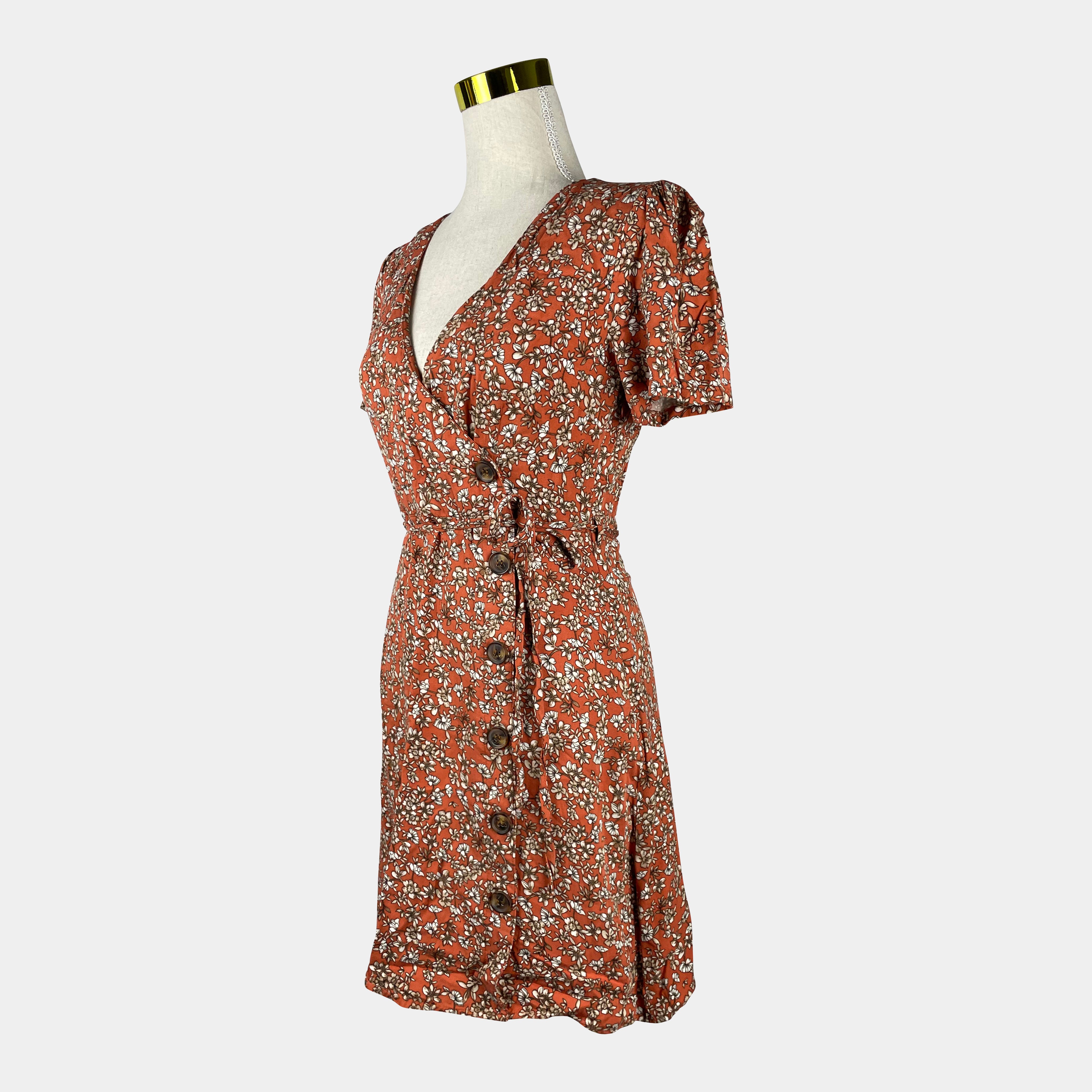 DOTTI Red Floral Wrap Dress