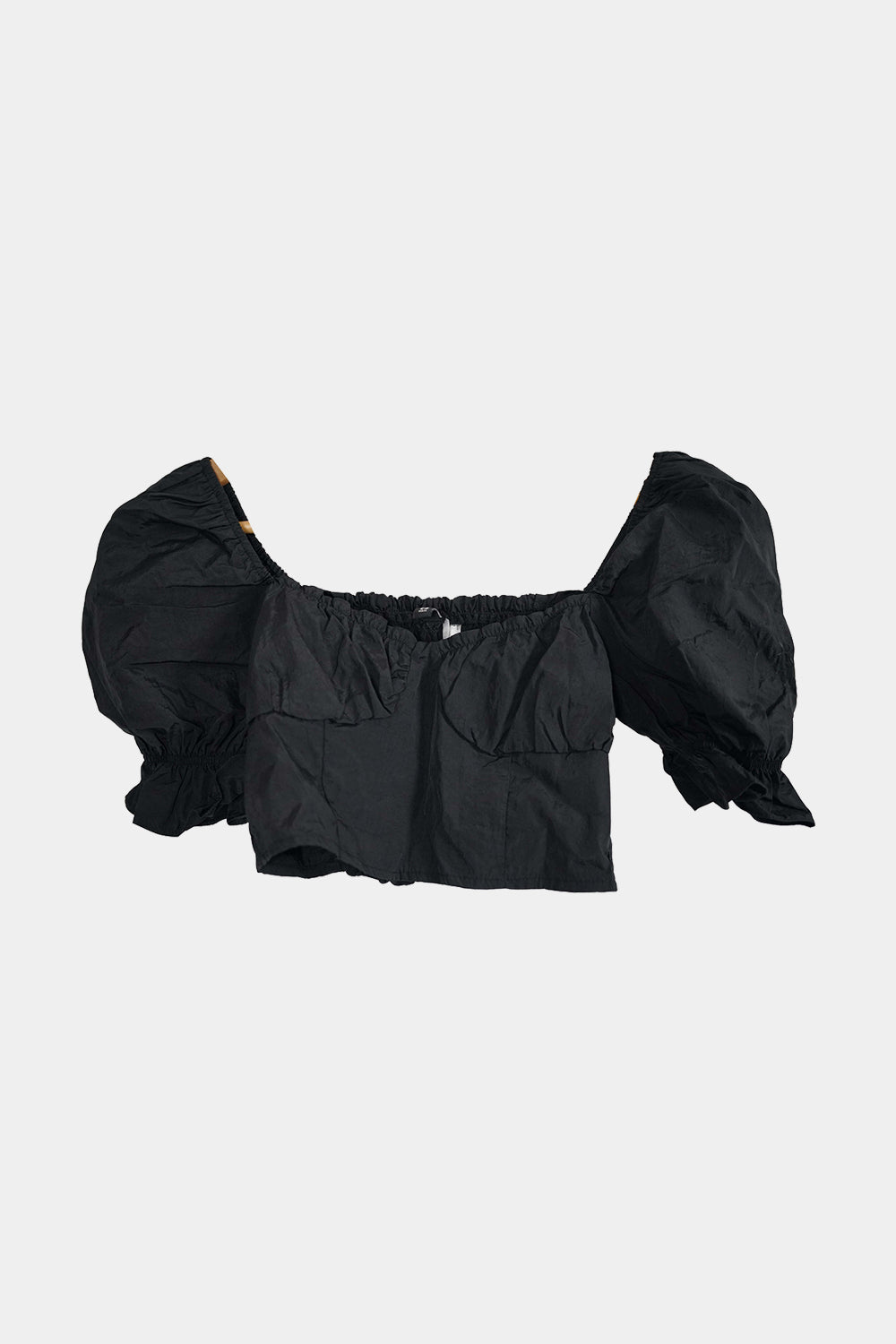 Divided H&m Black Crop Bustier Puff Sleeves