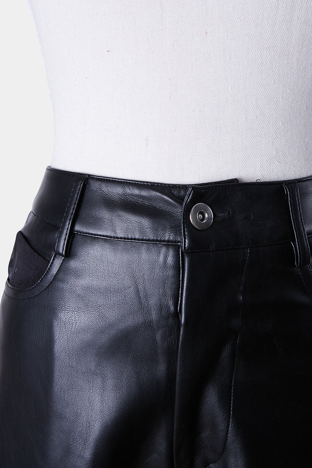 Tiger Mist Black PU Leather Pants