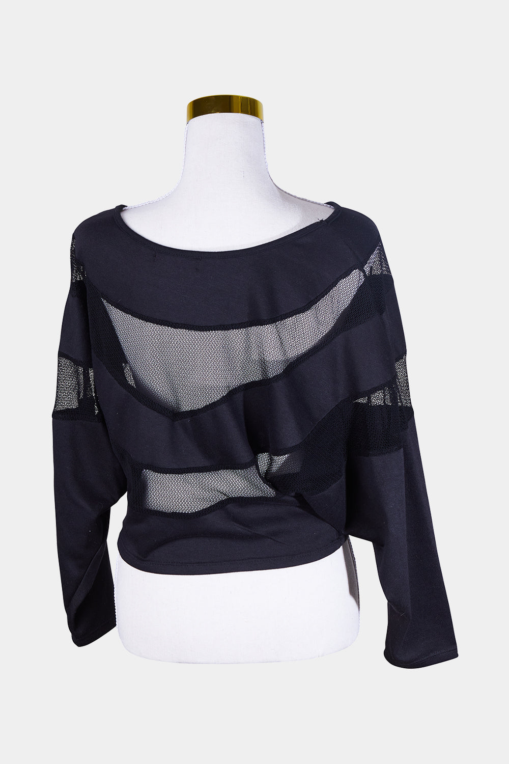 LUKA Black Mesh Contrast Sweater