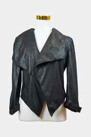 STRIKING Black Cropped Jacket with Lace Back