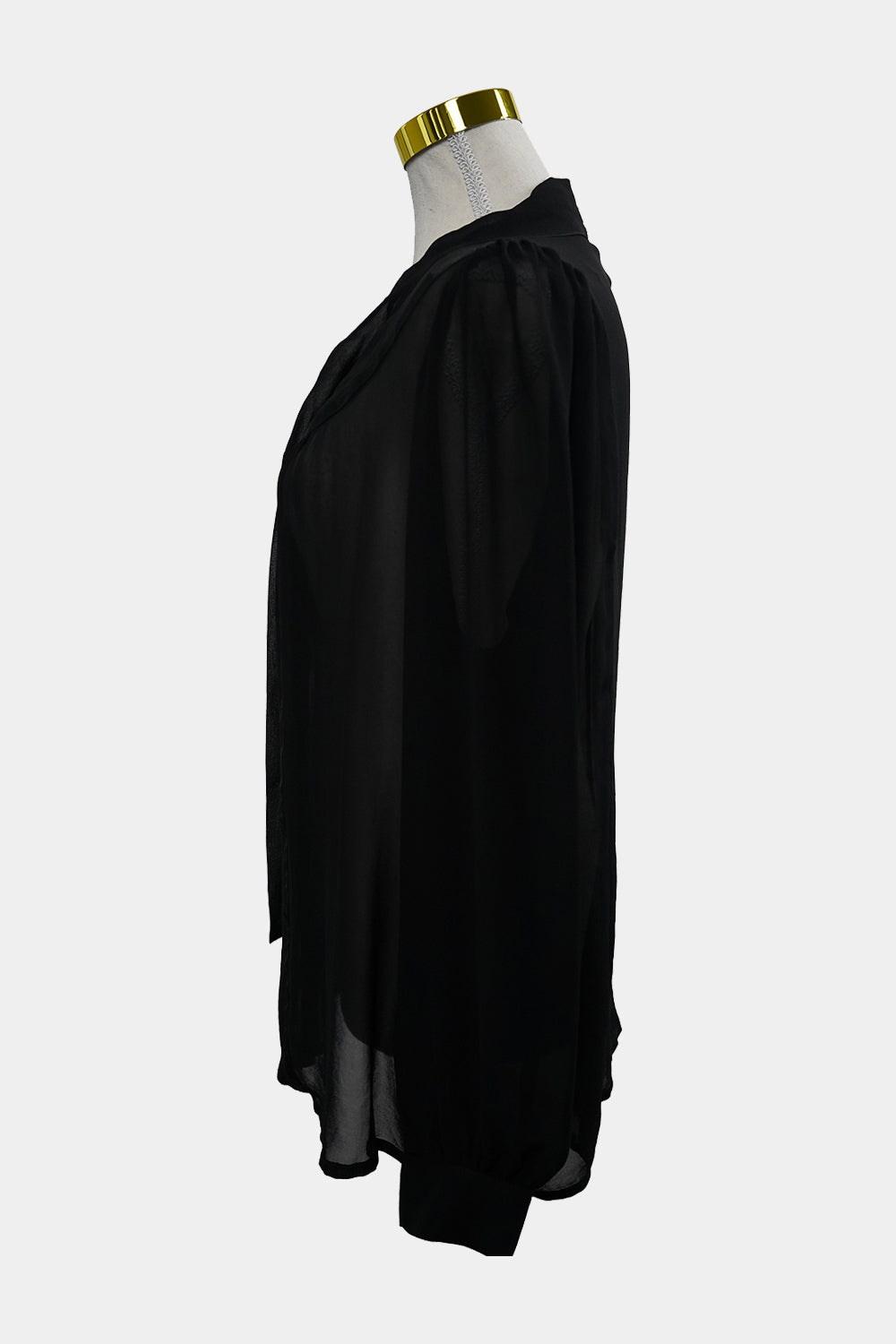 SAGA Black Sheer Button Down Blouse