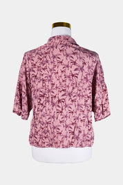 Pull And Bear Pink, Burgundy Print Button Up Shirt