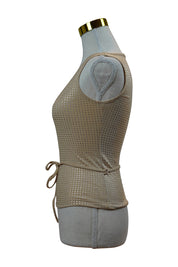 GLASSONS Gold Tank with Tie Detailing