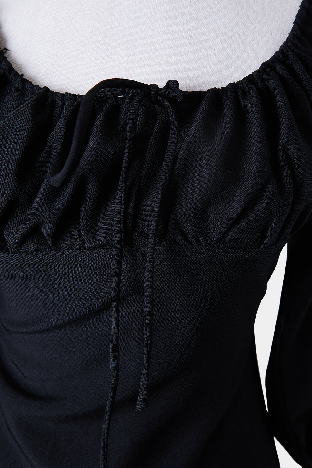 White Fox Black Long Sleeve Dress