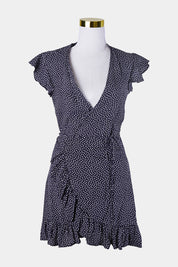 Seed Heritage Navy Polkadot Wrap Dress