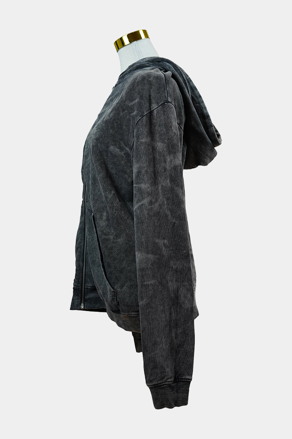 Cheap Monday Grey Acid Wash Zip Hooded Jacket