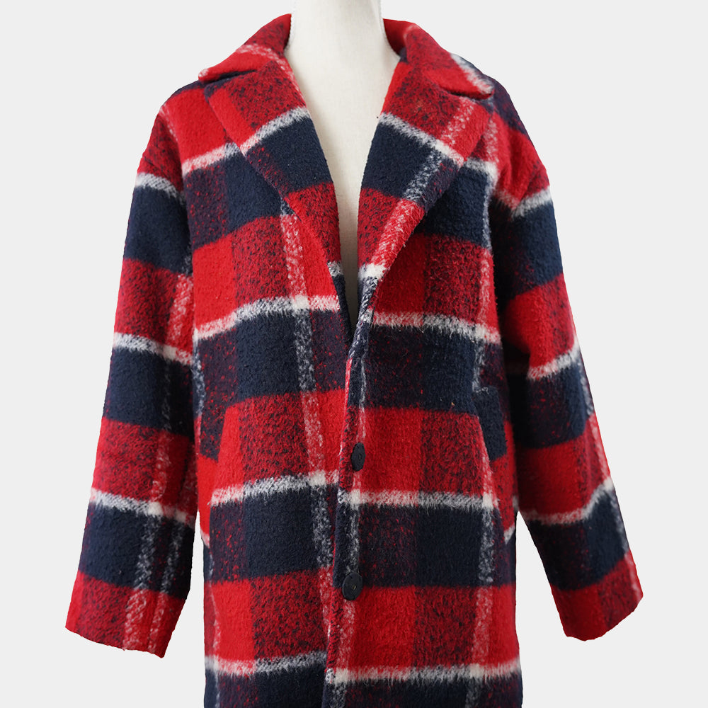 DOTTI Red, Navy Plaid Coat
