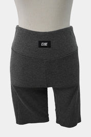 EXIE Grey Ribbed Bike Shorts