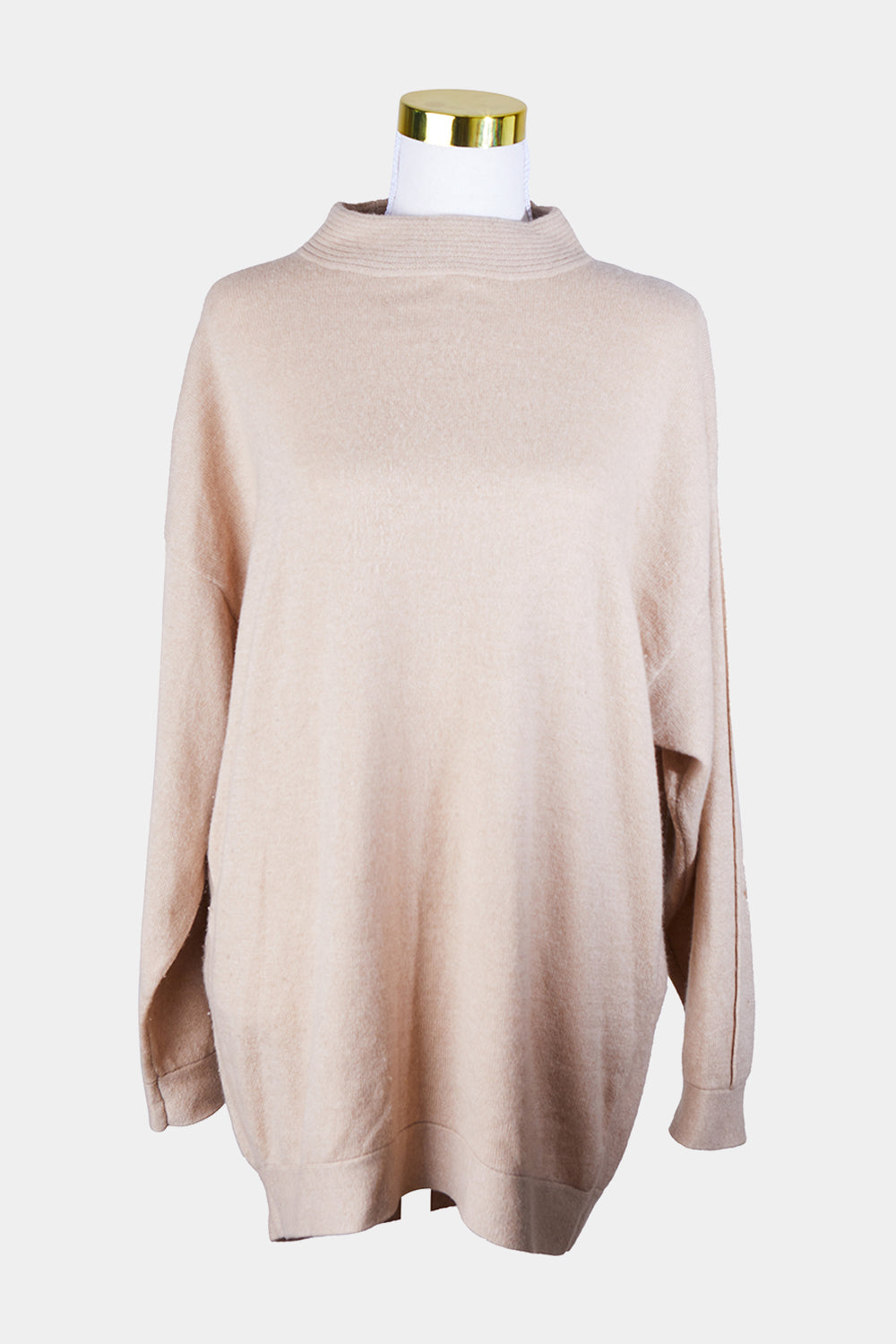 Jasmine And Will Beige Highneck Cashmere Sweater