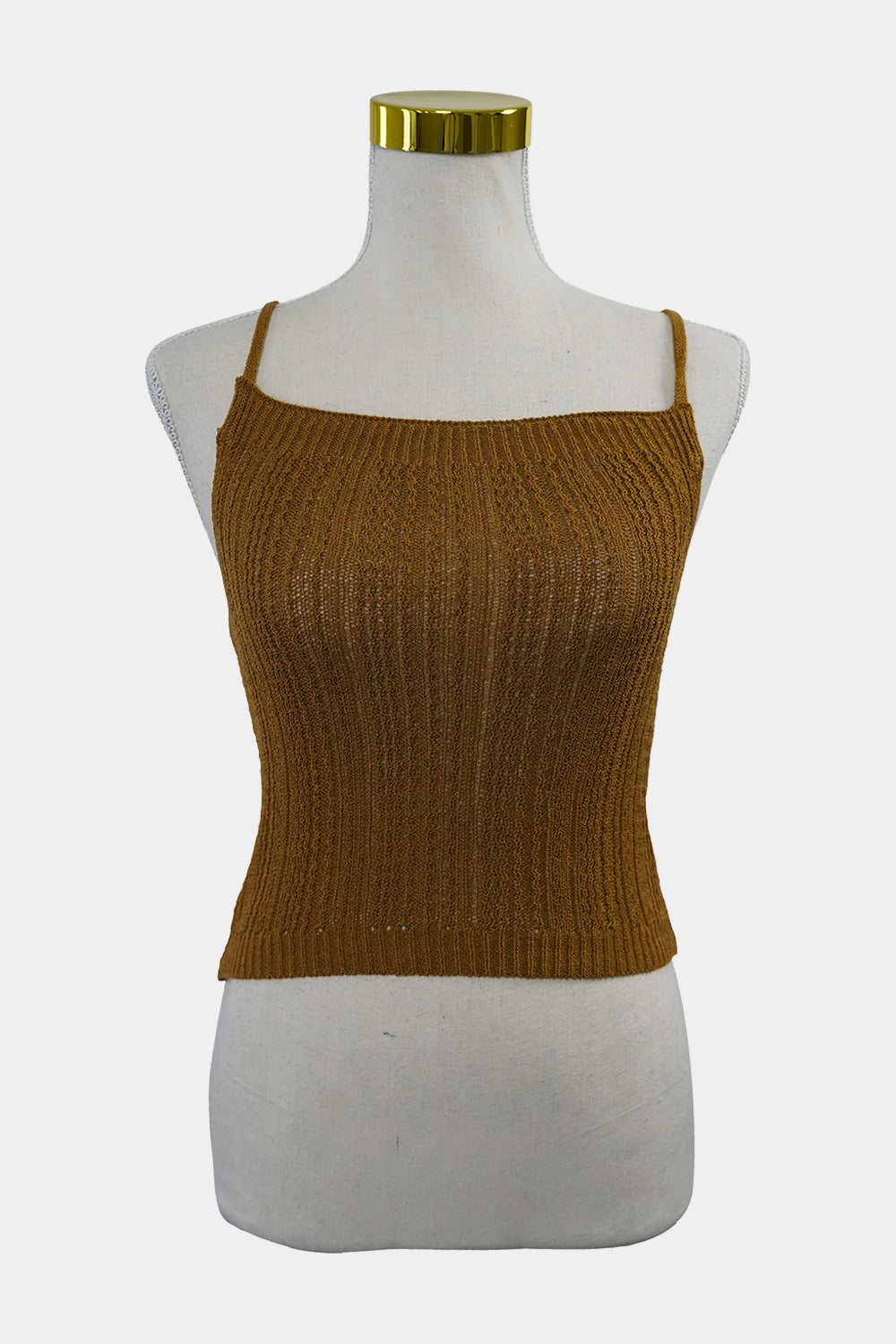 Cotton On Mustard Knit High Neck Singlet Top