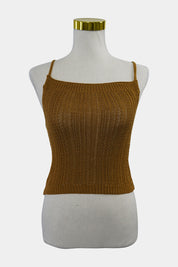 Cotton On Mustard Knit High Neck Singlet Top