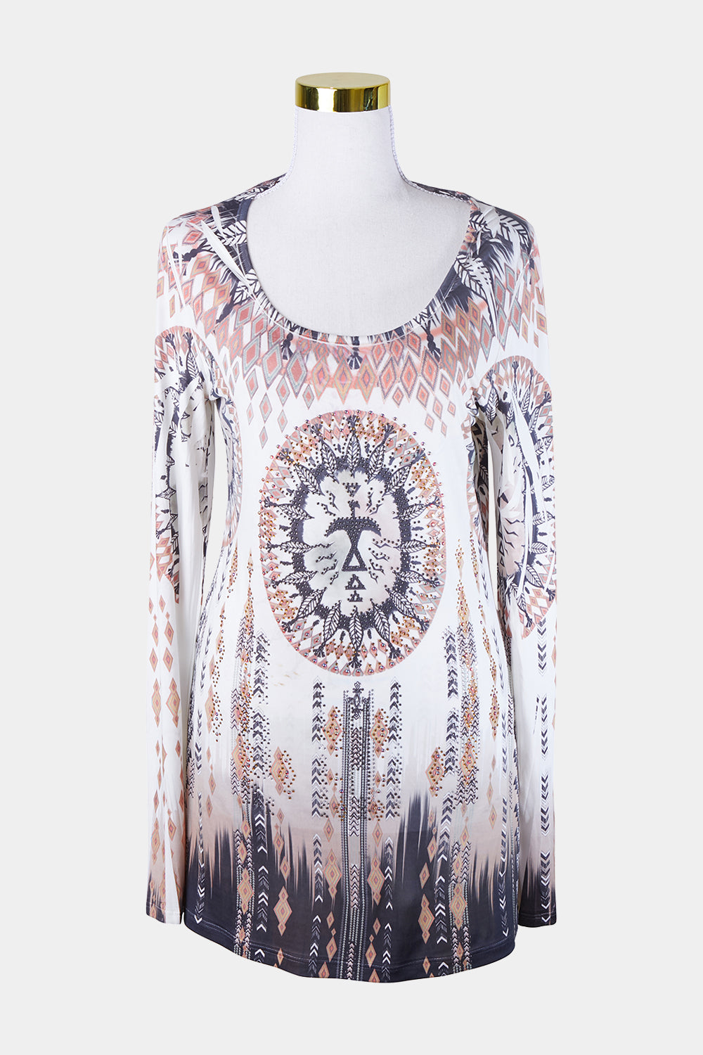 Assorted Brands Pattern Long Sleeve Top