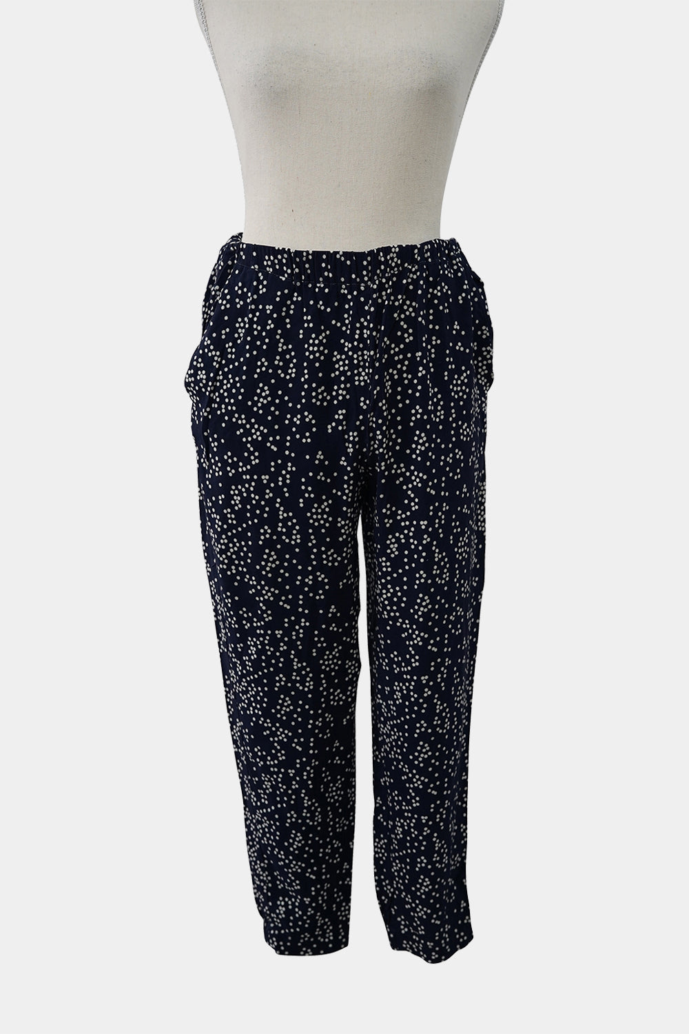 Skin And Threads Navy Elasticated Pants