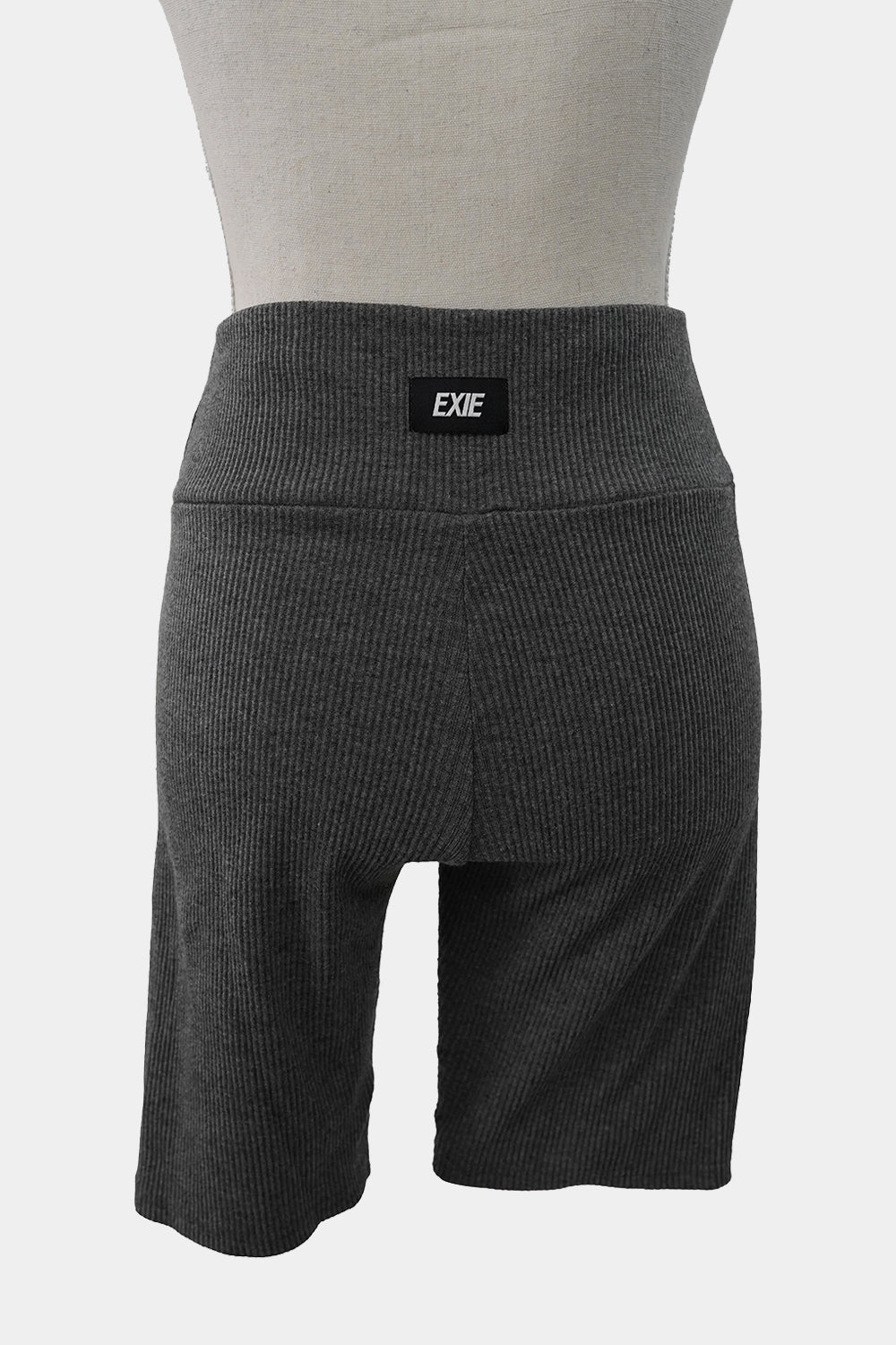 EXIE Grey Ribbed Bike Shorts