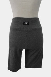 EXIE Grey Ribbed Bike Shorts