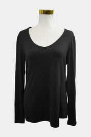 My Super Soft Tee Black V Neck Long Sleeve Top
