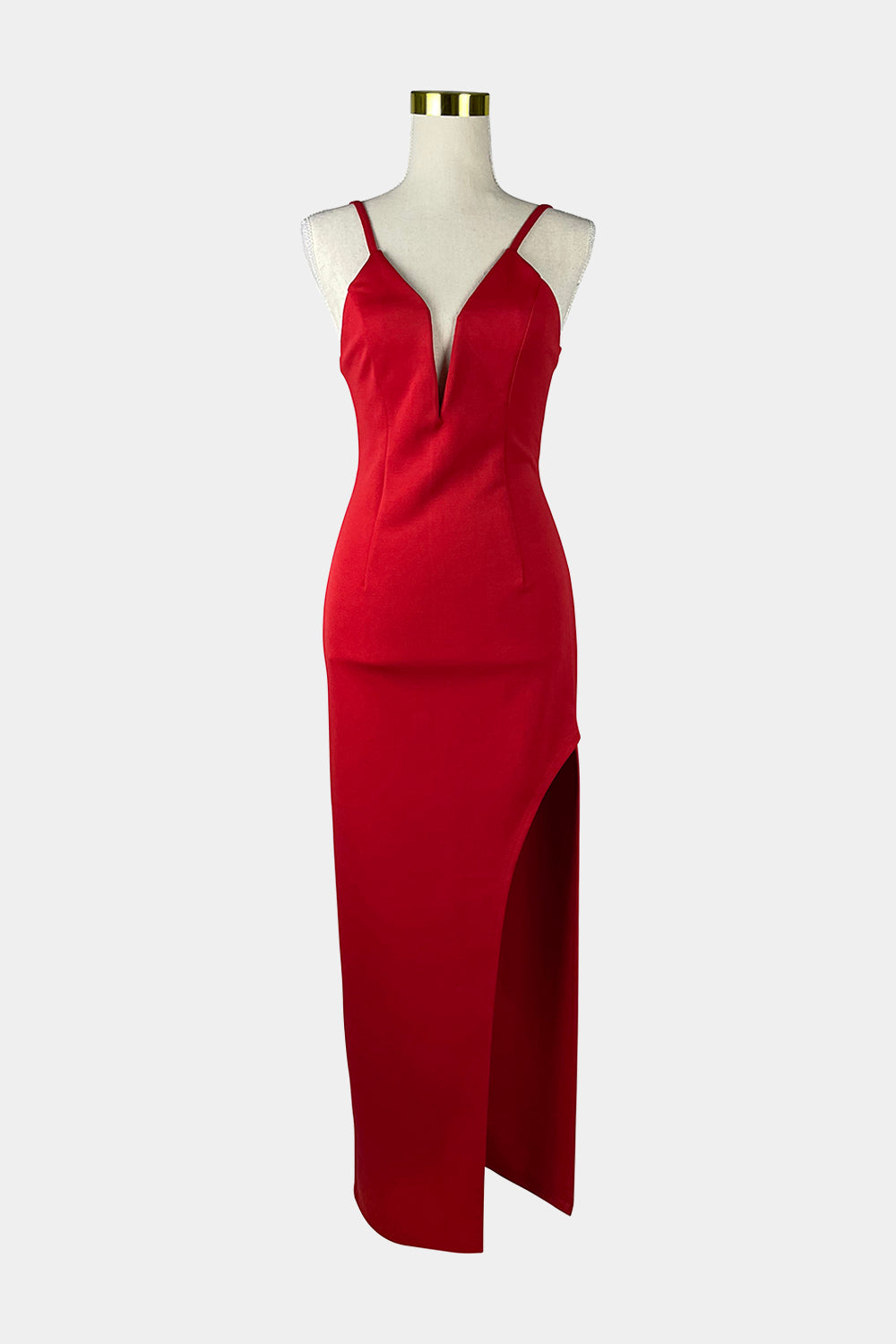 SHAREEN Red Bodycon Evening Dress