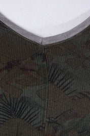 DESIGUAL Khaki, Print Print Tie Sleeve Top