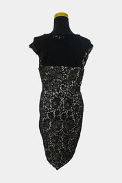 Caroline Morgan Black Lace Sheath Dress
