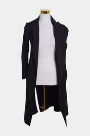 LEONI Black Hooded Long Cardigan