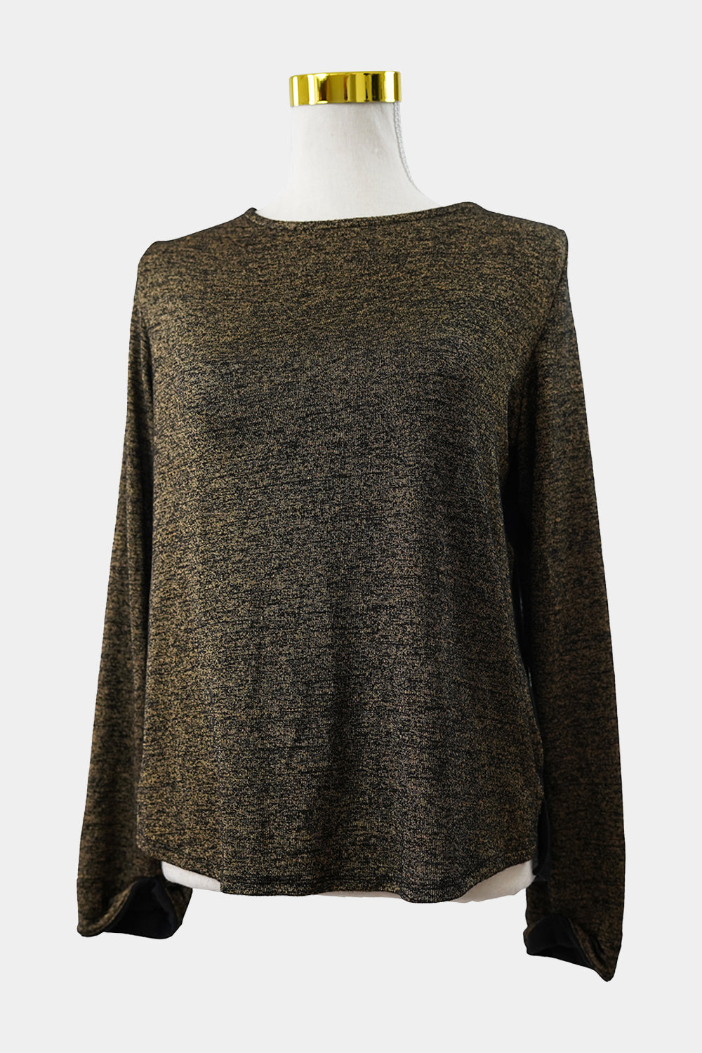 La Loca Black, Gold Cut Out Knit Long Sleeve