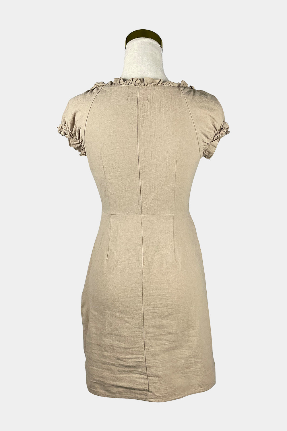Nasty Gal Beige Linen Mini Dress
