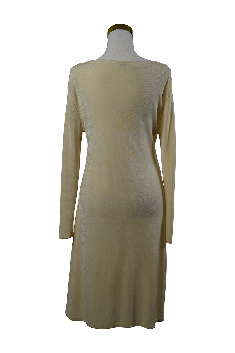 TERI Yellow Semi Sheer Long Sleeve Dress