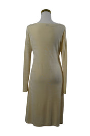 TERI Yellow Semi Sheer Long Sleeve Dress