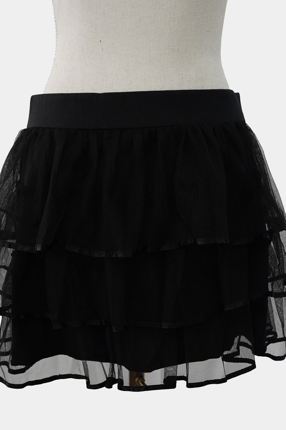 Otto Mode Black Lace Frill Mini Skirt