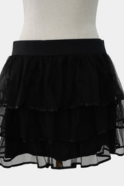 Otto Mode Black Lace Frill Mini Skirt