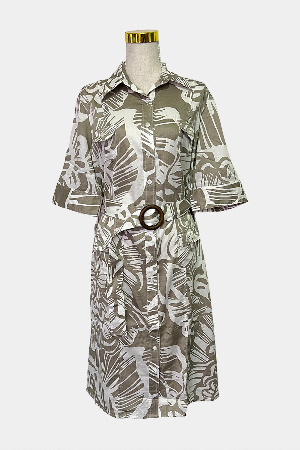Perri Cutten White and Green Dress