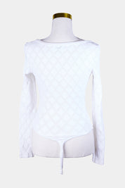 Anti Flirt White Longsleeve Bodysuit
