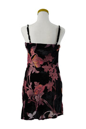GLASSONS Black Velvet Floral Mini Dress
